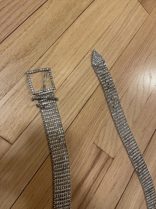 Rhinestone Chain Belt - Silver Sparkle Waist Accessory - Free people - Picture 3 of 7